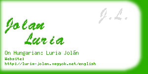 jolan luria business card